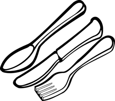 Spagetti on fork clipart black and white free to use