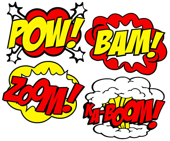 Superhero words 0 images about word bubbles on clip art heroes