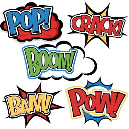 Superhero words clip art 2