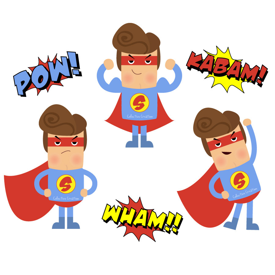 Superhero words super hero clip art getbellhop