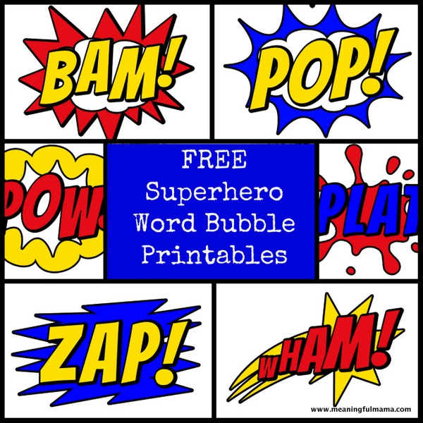 Superhero words words and phrases clipart