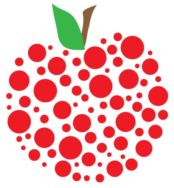 Teacher apples dots and art projects on clipart