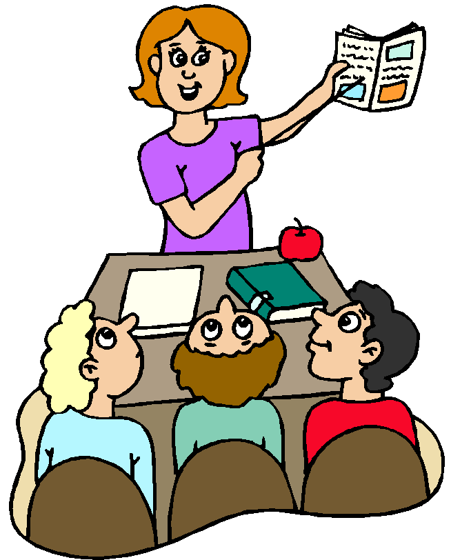 Teacher helping student clipart