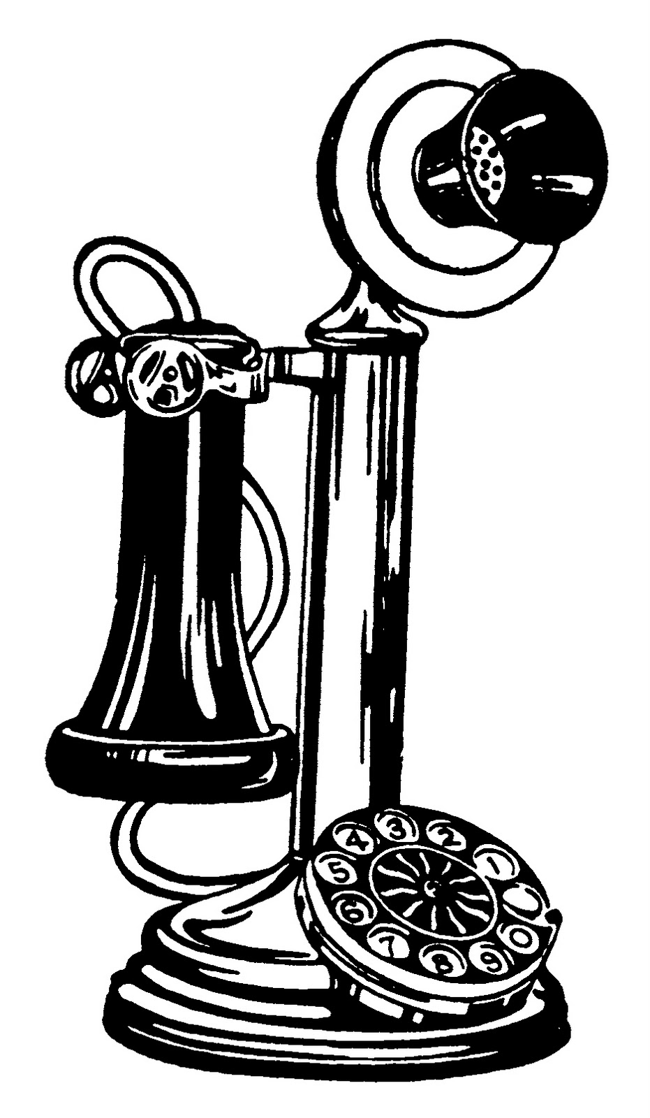 Telephone old phone clipart 2