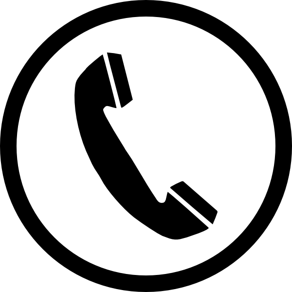 Telephone phone black and white clipart
