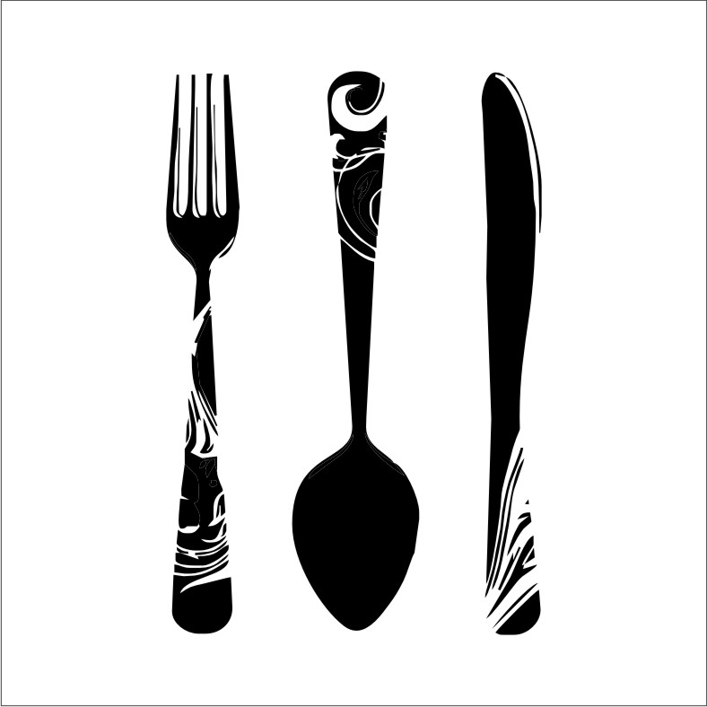 Vintage fork clipart china cps