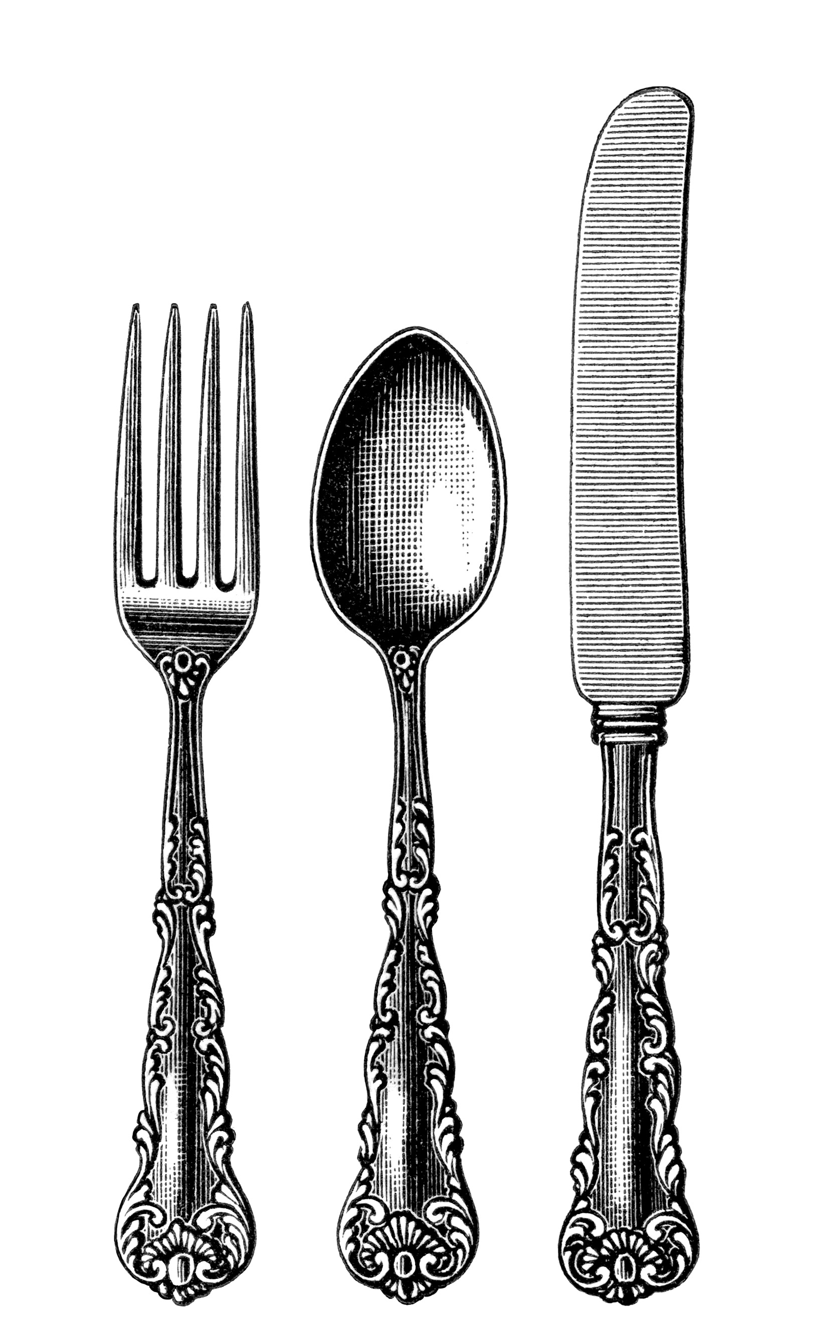 Vintage fork clipart