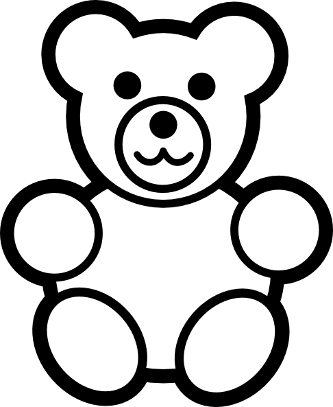 Bear  black and white circle teddy bear black and white clip art at vector