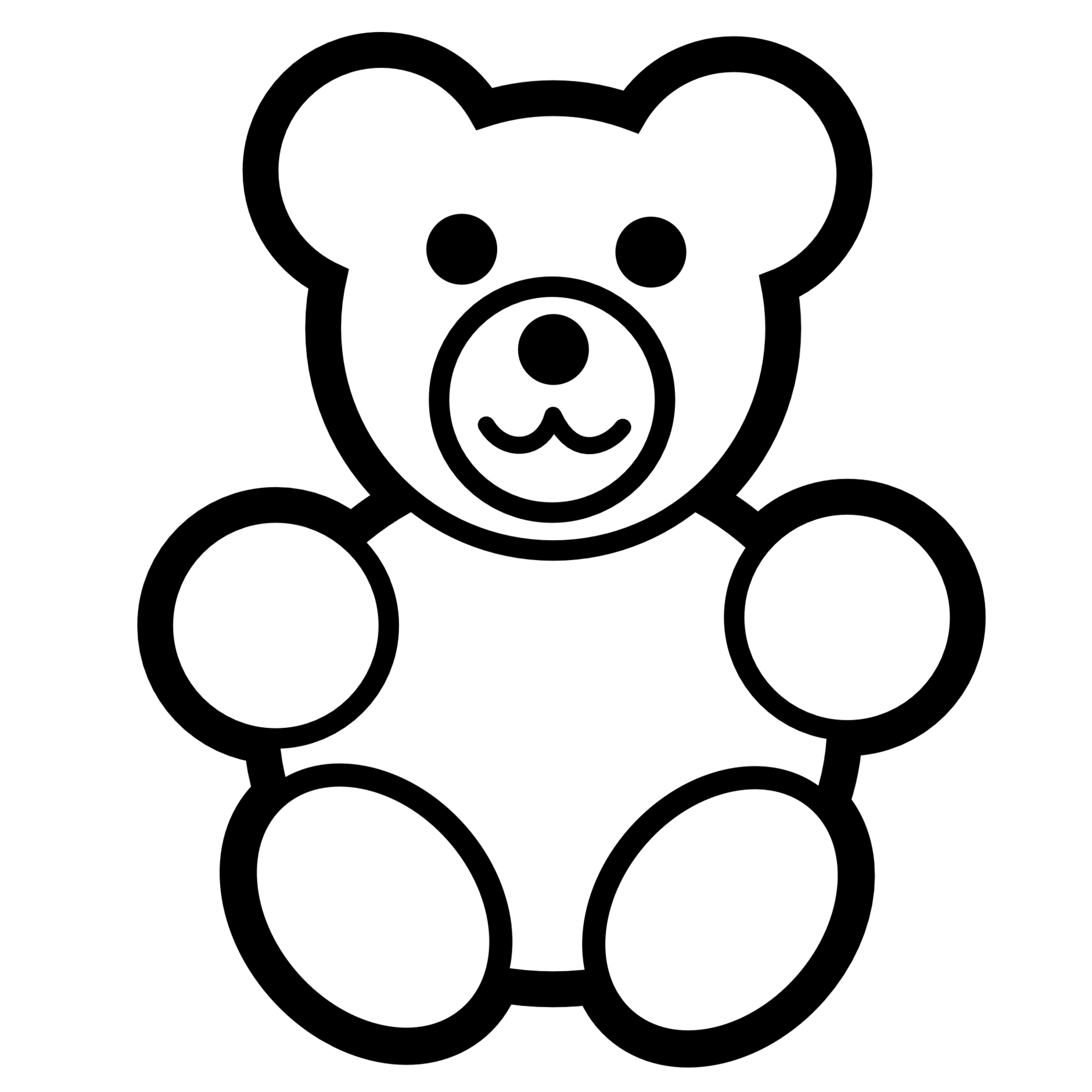 Bear  black and white gummy bear black and white clipart clipartfest