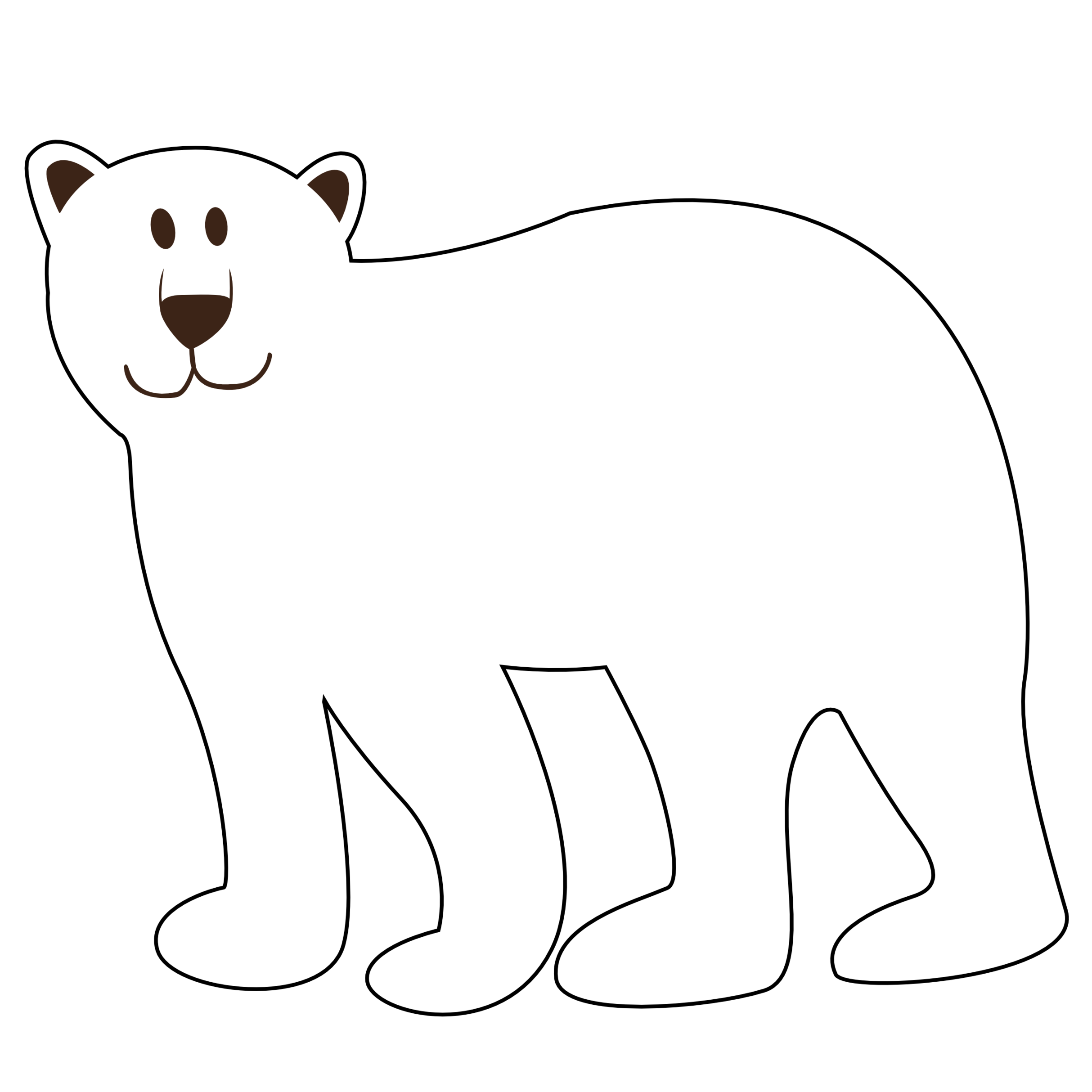 Bear  black and white polar bear black and white clipart clipartfest