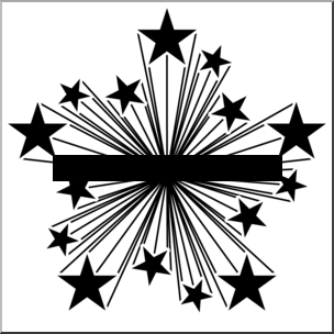 Black and white starburst clipart