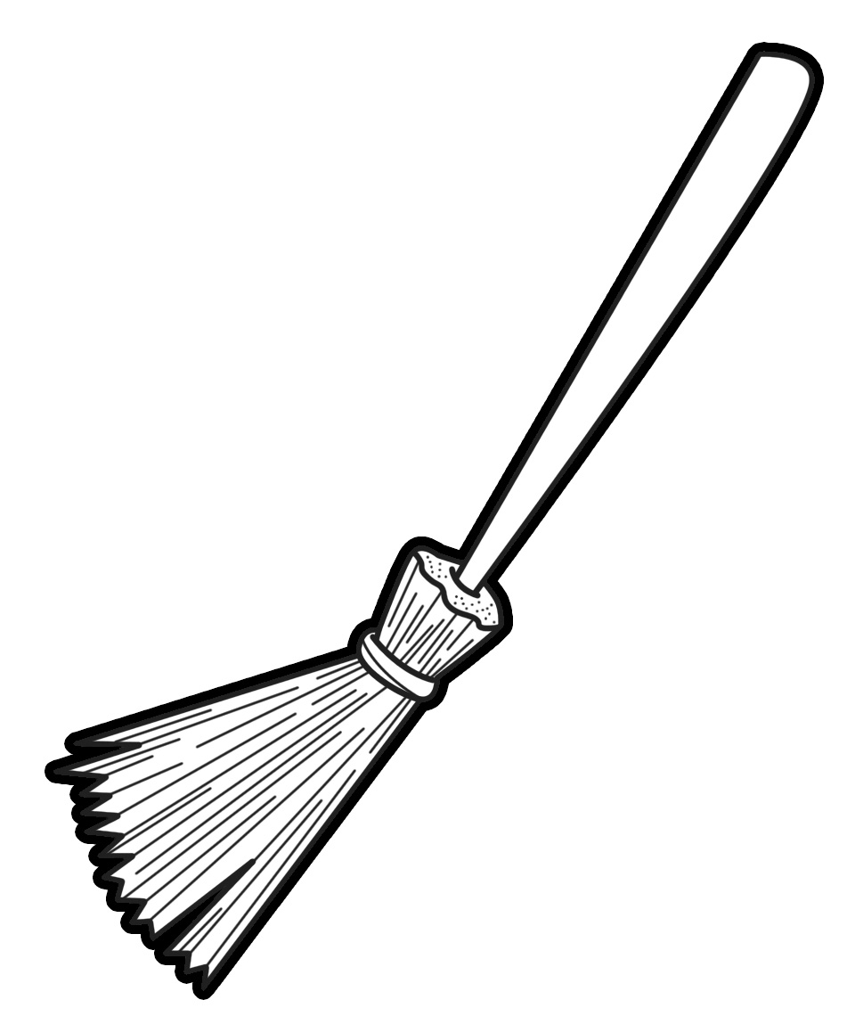 Broom clipart black and white free images 2