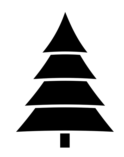 Christmas tree  black and white black and white xmas tree clipart 4