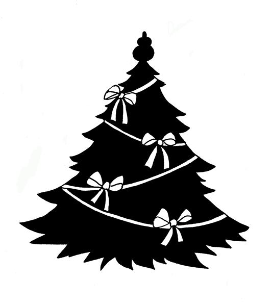 Christmas tree  black and white christmas tree clipart black and white free 6