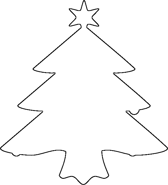 Christmas tree black and white christmas tree clipart outline - WikiClipArt