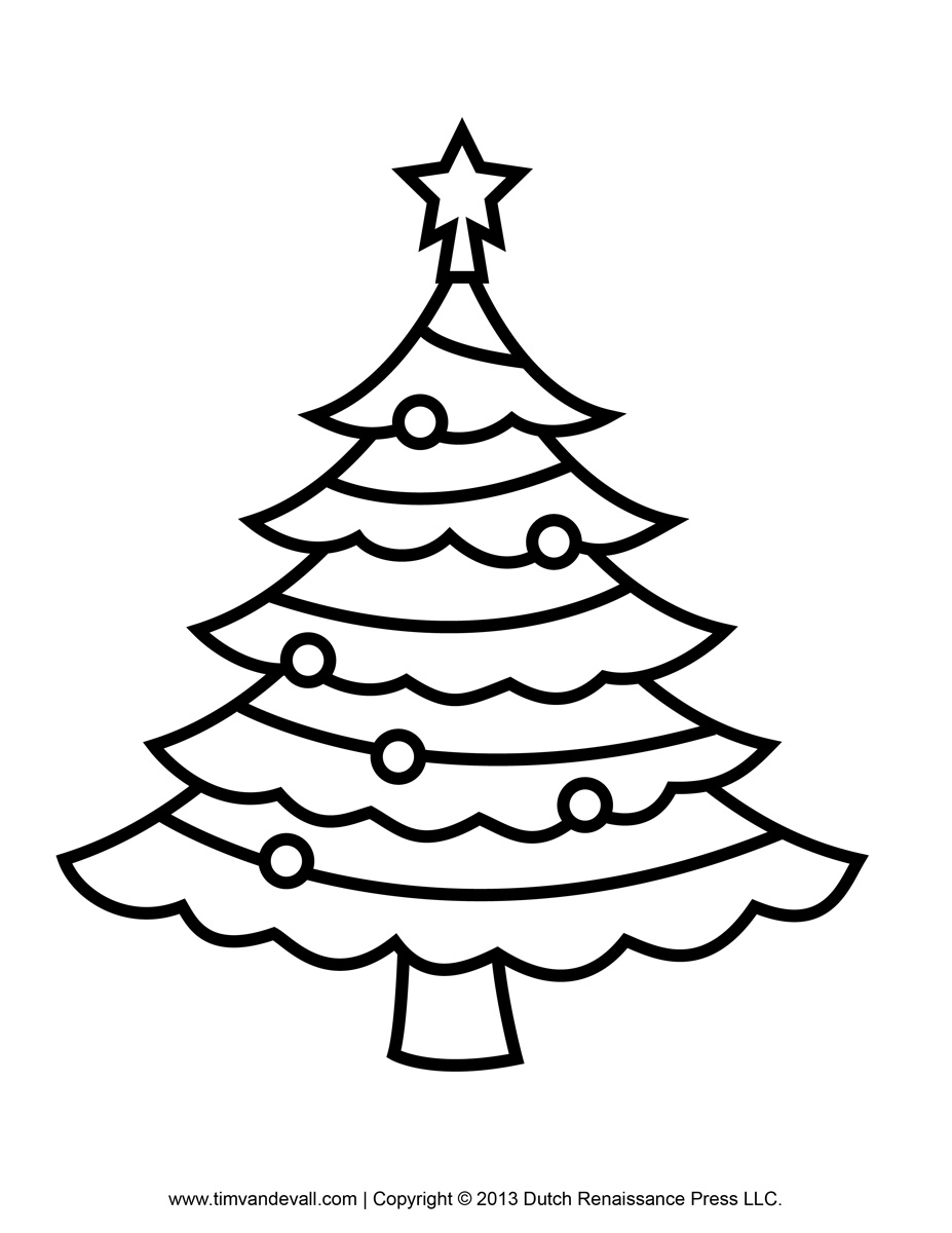 Christmas tree  black and white christmas tree outline on black clipart