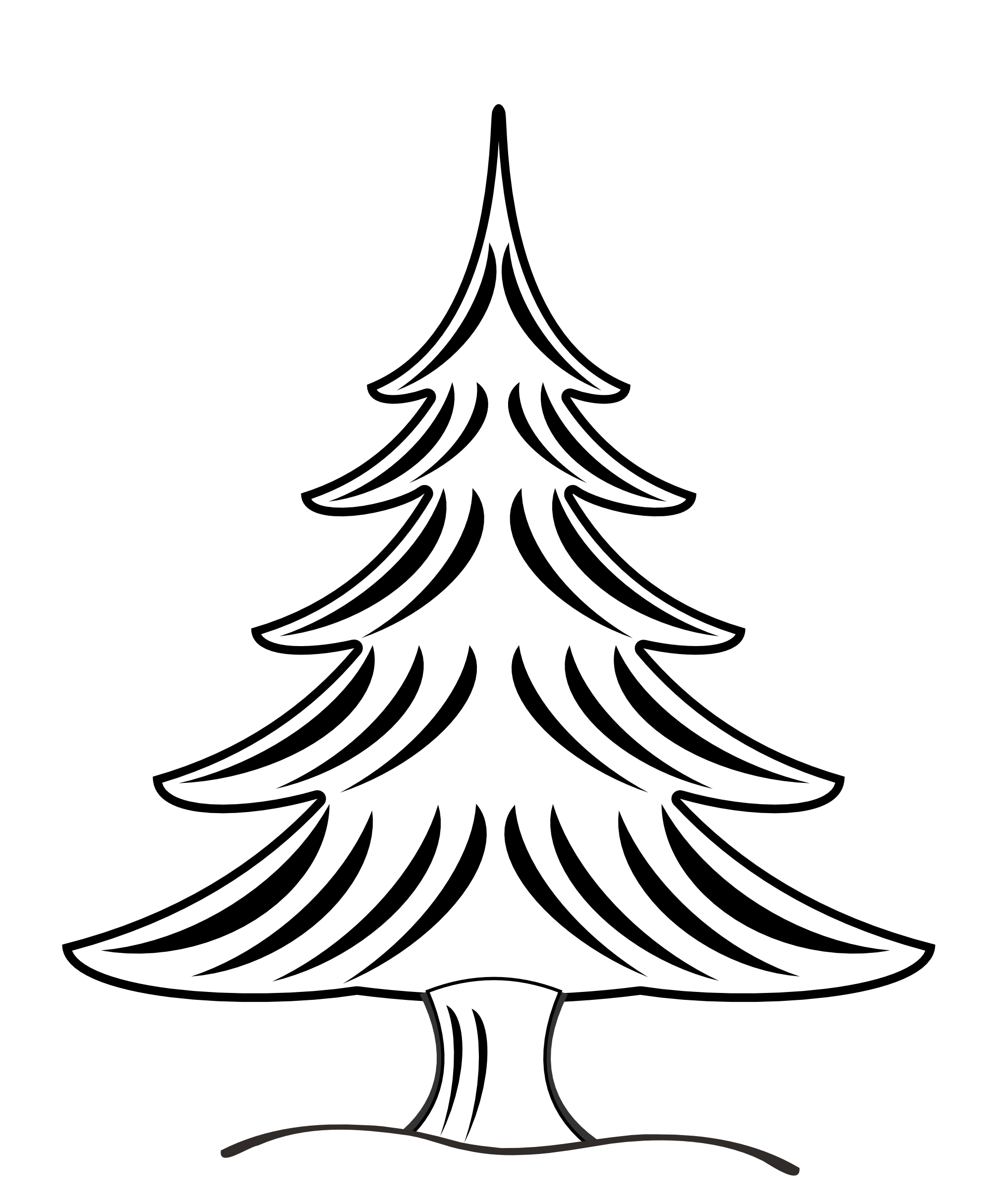 Christmas tree  black and white snow christmas tree clipart black and white clipartfest