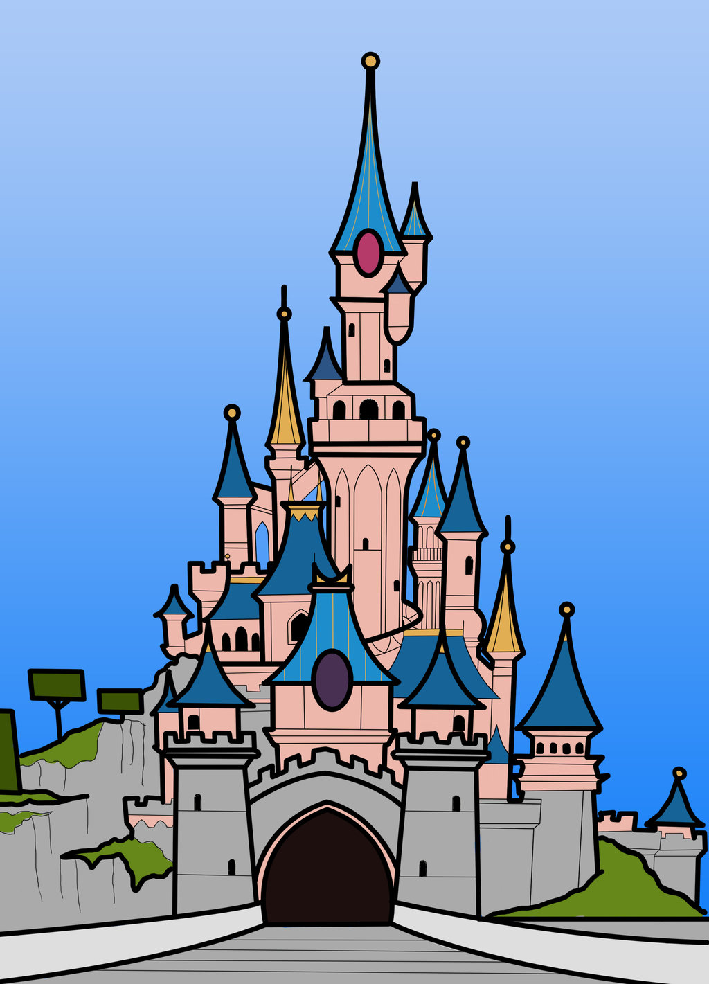 Free clip art of disney castle clipart logo