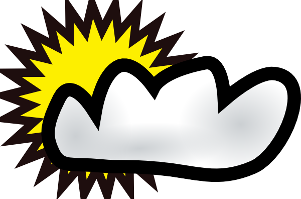 Partly cloudy clipart black and white free 2