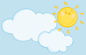 Partly cloudy clipart image a cartwoon