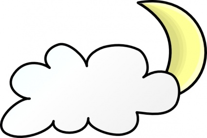 Partly cloudy moon clipart