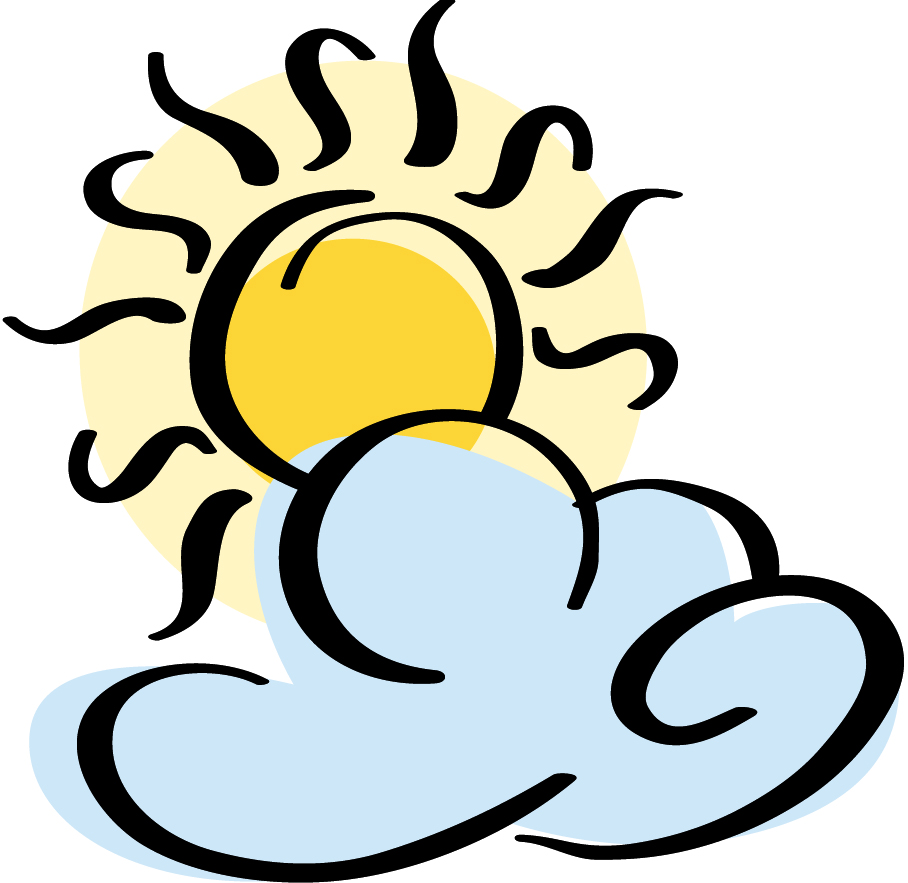 Partly cloudy partly sunny clipart