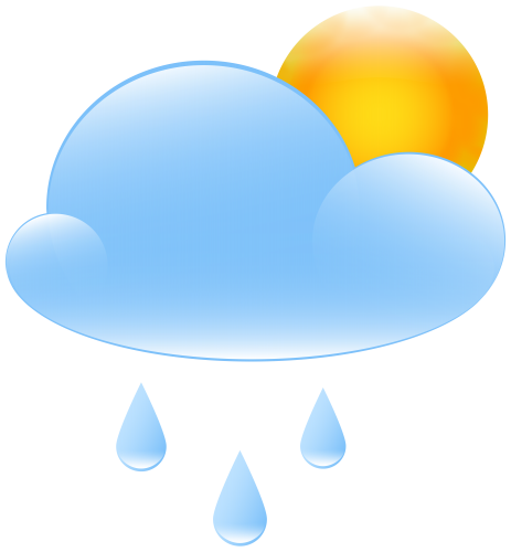 Partly cloudy with sun and rain weather icon clip art famclipart