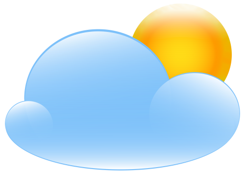 Partly cloudy with sun weather icon clip art web clipart