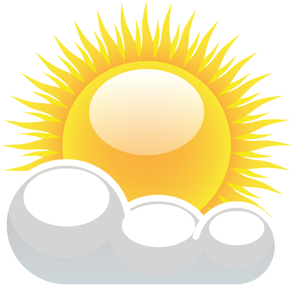 Partly cloudy with sunshine clip art at vector clip