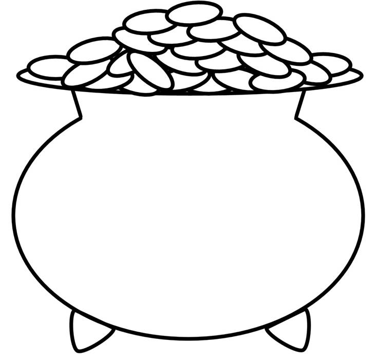 Pot Of Gold Clipart Outline Clipartfest 2 WikiClipArt