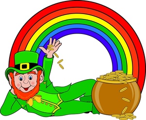 Pot of gold with rainbow clipart clipart