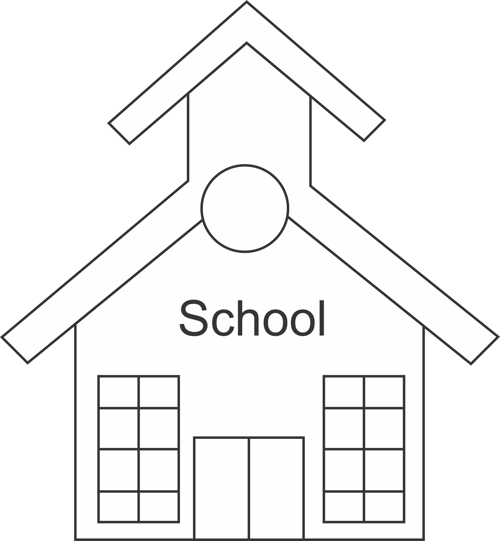 Schoolhouse silhouette clipart 5