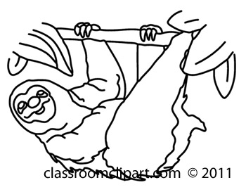 Sloth clipart black and white upstore 2