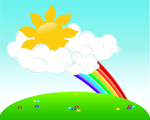 Sunshine clipart image partly cloudy but mostly sunny with
