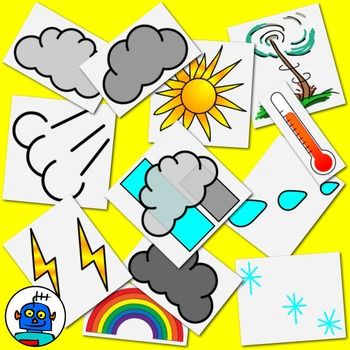 Weather clip art foggy stormy snowy windy partly cloudy