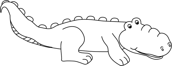 Alligator  black and white alligator outline clipart 3