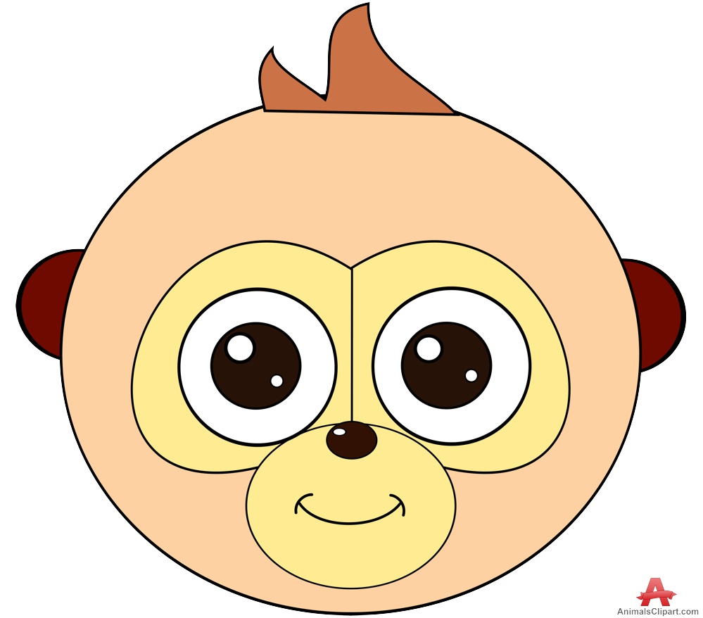 Baby monkey face clipart free design download