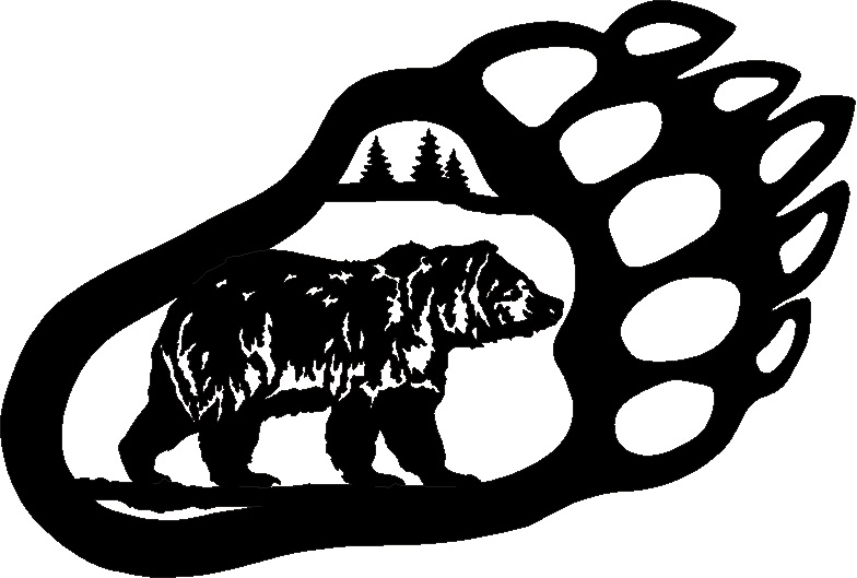 Bear paw drawing clipart