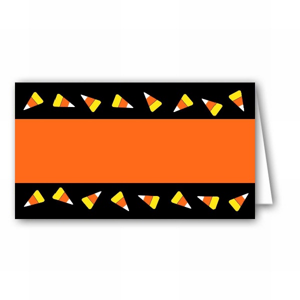 Candy corn border halloween place cards paperstyle