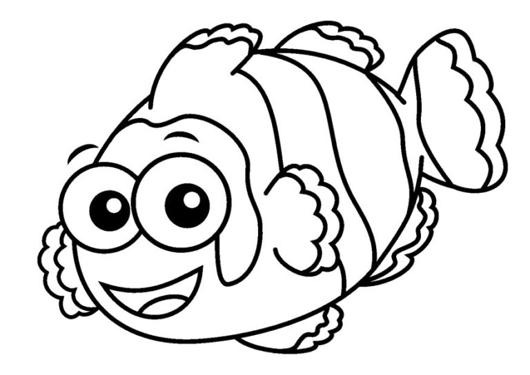 Clownfish clown fish outline clipart 2 - WikiClipArt