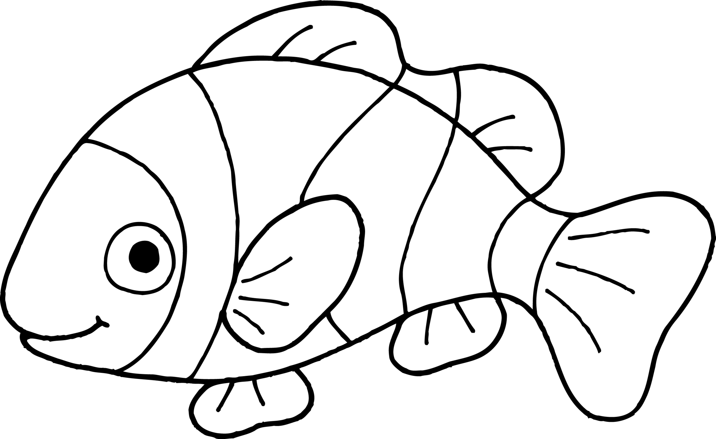 Clownfish clown fish outline clipart wikiclipart
