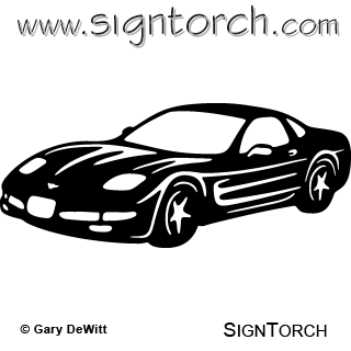 Corvette 1 signtorch turning images into vector cut paths clip art