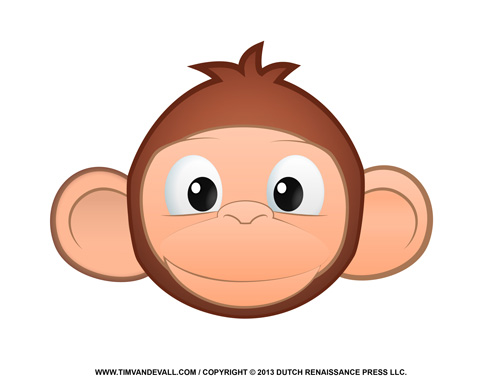 Cute monkey face clipart 2