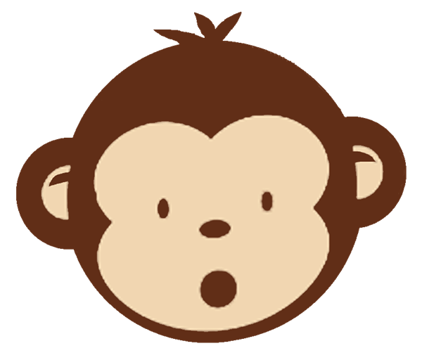 Cute monkey face clipart 3