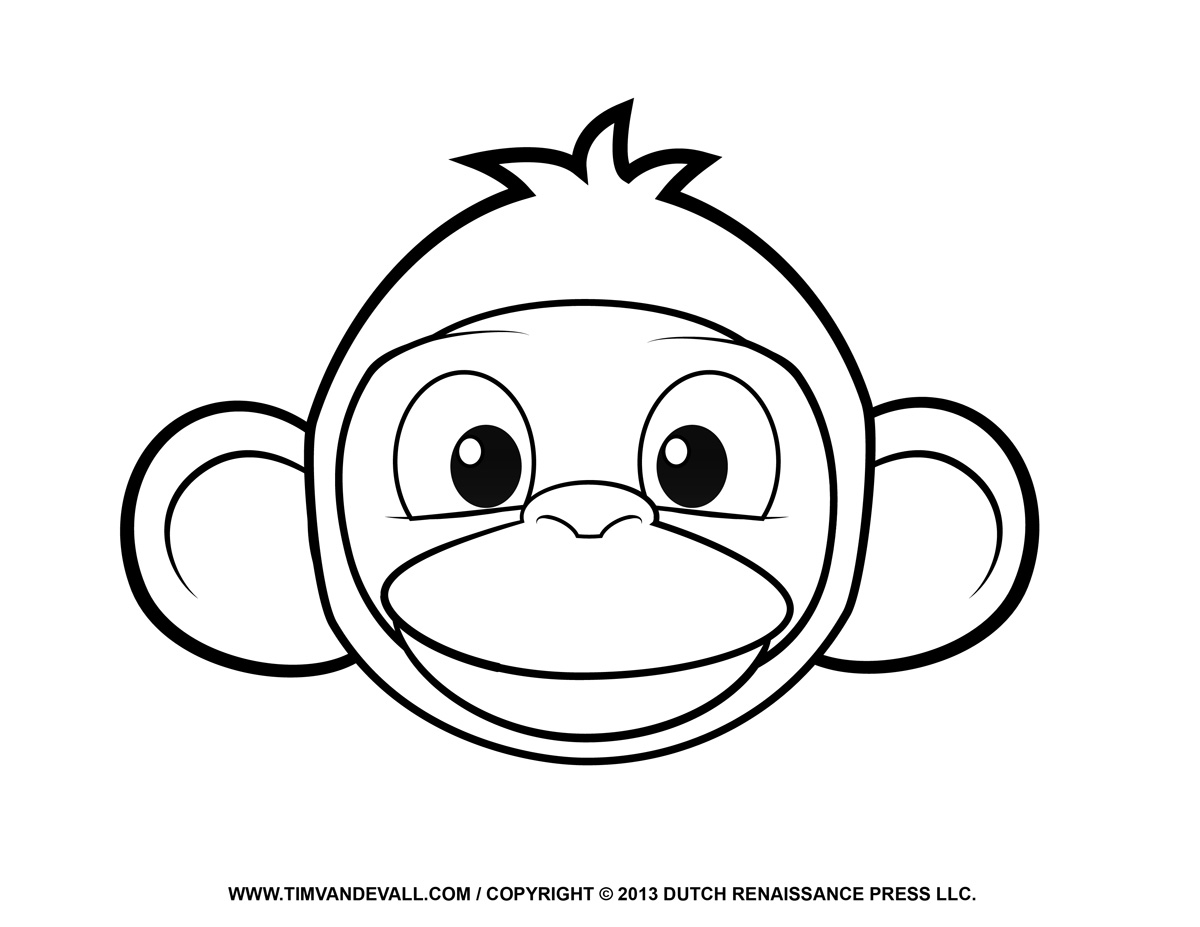Cute monkey face clipart 5