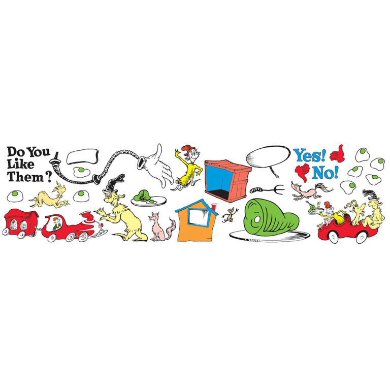 Dr seuss green eggs and ham bulletin board set eureka clip art