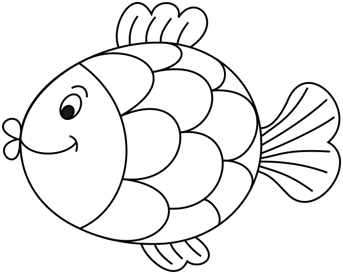 Fish outline animals aquatic clipart 2