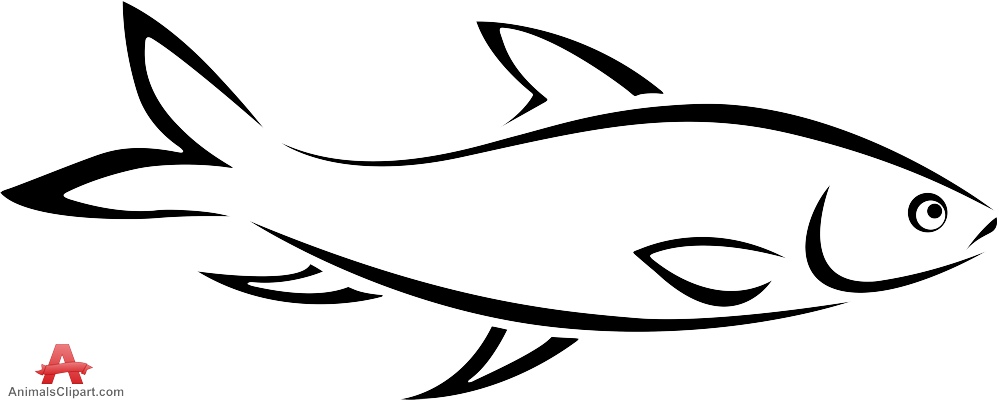 Fish outline clipart 2