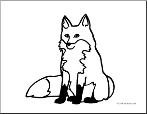 Fox  black and white clip art basic words fox free clipart images