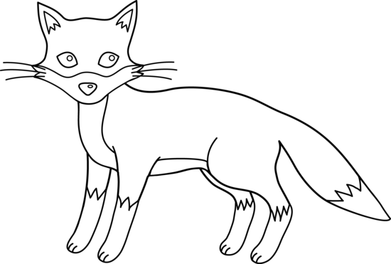 Fox  black and white cute fox black and white clipart